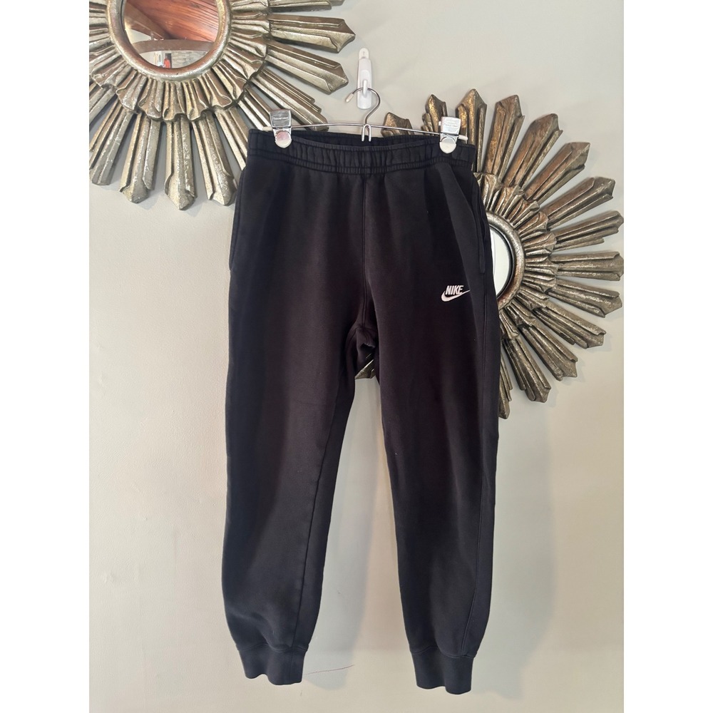 Nike Fleece Joggers Black Athleisure Sweatpants Tapered Size S